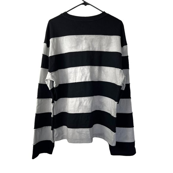 Underwater Ayu Cyberpunk Light Tie Dye Spliced Stripe Light Sweatshirt Top - Picture 3 of 7